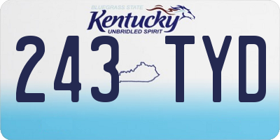 KY license plate 243TYD