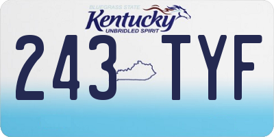 KY license plate 243TYF