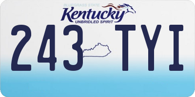KY license plate 243TYI