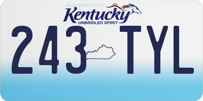 KY license plate 243TYL