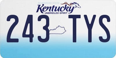 KY license plate 243TYS