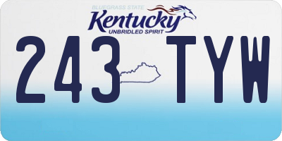 KY license plate 243TYW