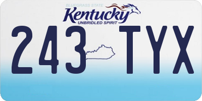 KY license plate 243TYX