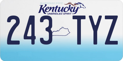 KY license plate 243TYZ