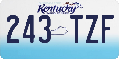 KY license plate 243TZF