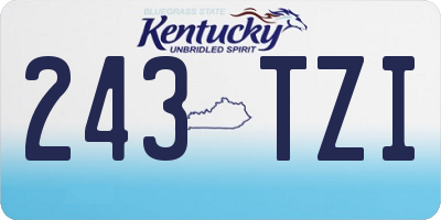 KY license plate 243TZI