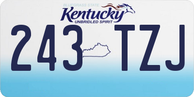KY license plate 243TZJ