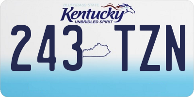 KY license plate 243TZN