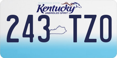 KY license plate 243TZO