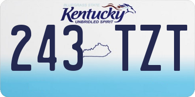KY license plate 243TZT