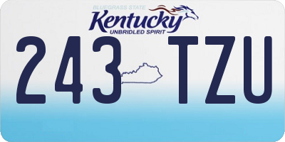 KY license plate 243TZU