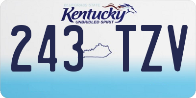 KY license plate 243TZV
