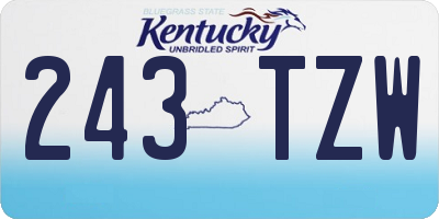 KY license plate 243TZW