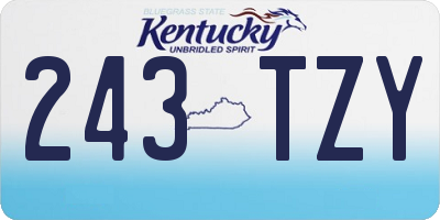 KY license plate 243TZY