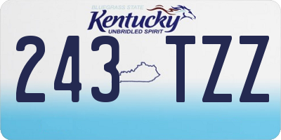 KY license plate 243TZZ