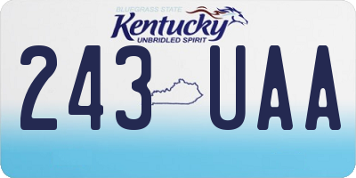 KY license plate 243UAA