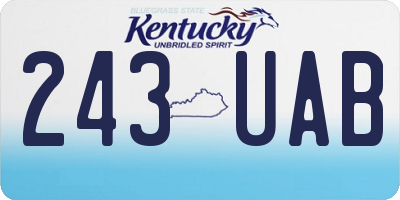 KY license plate 243UAB