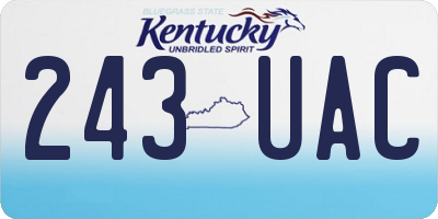 KY license plate 243UAC
