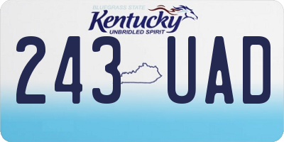 KY license plate 243UAD