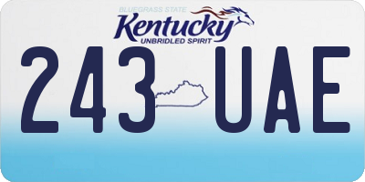 KY license plate 243UAE