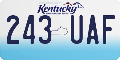 KY license plate 243UAF