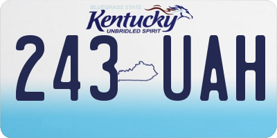 KY license plate 243UAH