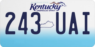 KY license plate 243UAI