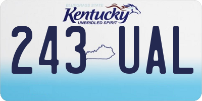 KY license plate 243UAL