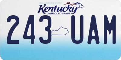 KY license plate 243UAM