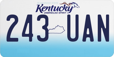 KY license plate 243UAN