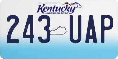 KY license plate 243UAP