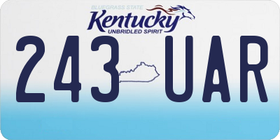 KY license plate 243UAR