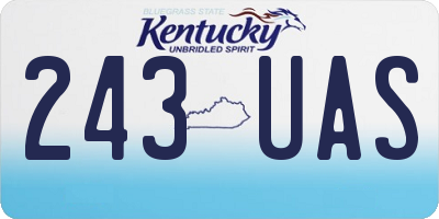 KY license plate 243UAS