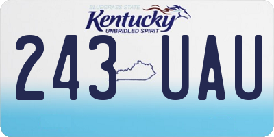 KY license plate 243UAU