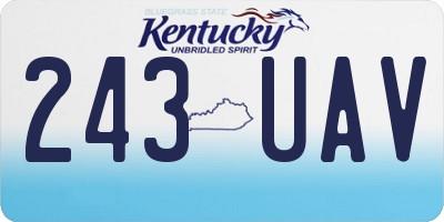 KY license plate 243UAV