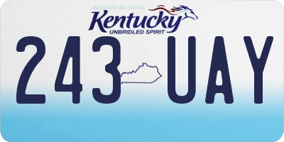 KY license plate 243UAY
