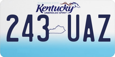 KY license plate 243UAZ