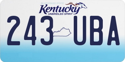 KY license plate 243UBA