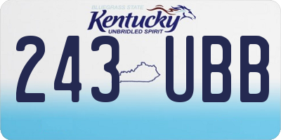 KY license plate 243UBB