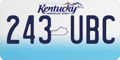 KY license plate 243UBC