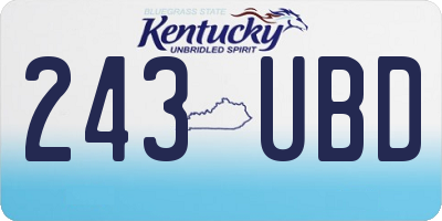 KY license plate 243UBD