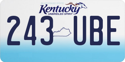 KY license plate 243UBE
