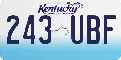KY license plate 243UBF