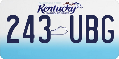 KY license plate 243UBG