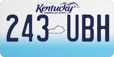 KY license plate 243UBH