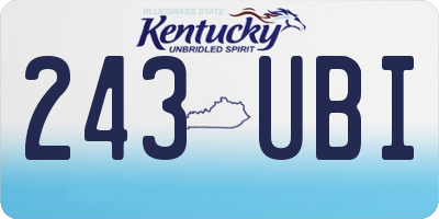 KY license plate 243UBI