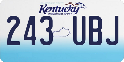 KY license plate 243UBJ