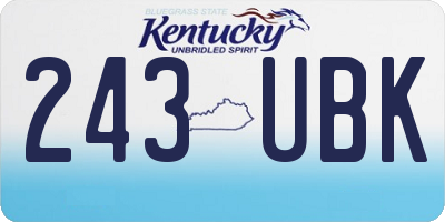 KY license plate 243UBK