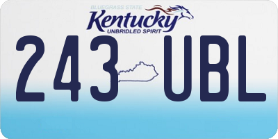 KY license plate 243UBL