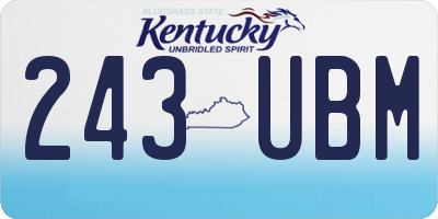 KY license plate 243UBM